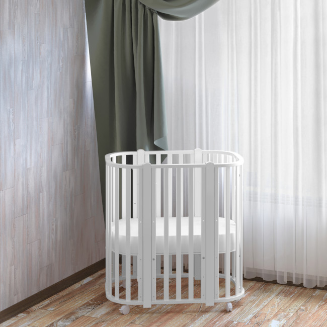 Кроватка MALIKA VERONA 4 в 1 белый, стойки белые