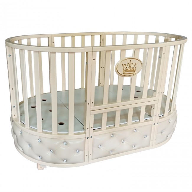 Детская кроватка MALIKA ROYAL MAJESTY ЭКО-кожа слоновая кость Детская кроватка MALIKA ROYAL MAJESTY ЭКО-кожа слоновая кость