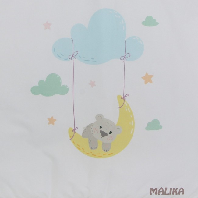 Матрас для пеленания Malika "Мишка на месяце" 75х68 см. белый