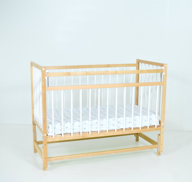 Детская кроватка MALIKA «Melisa-3» маятник продольный, белый